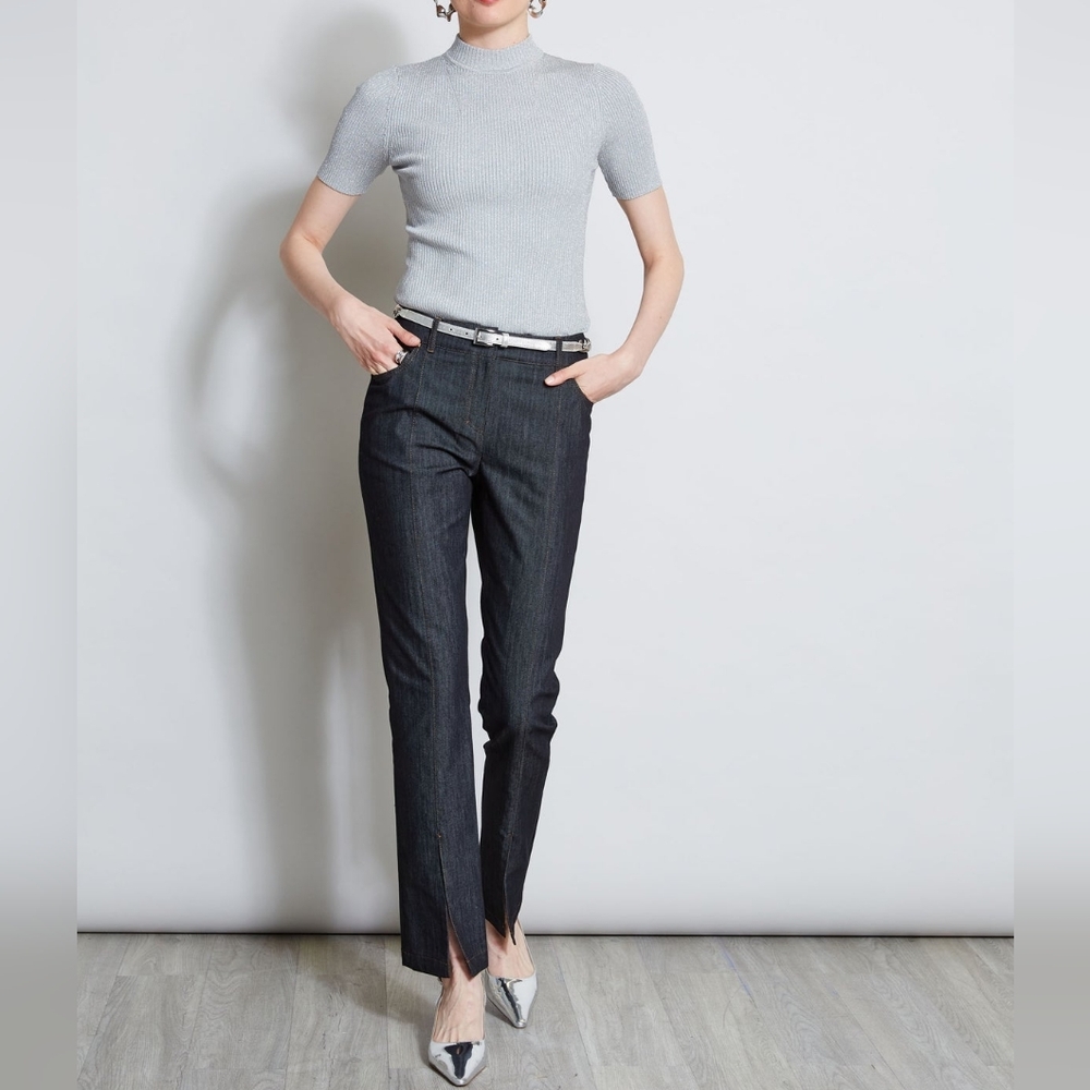 NWT ELIE TAHARI | $328 Split Hem Jeans - Picture 3 of 5